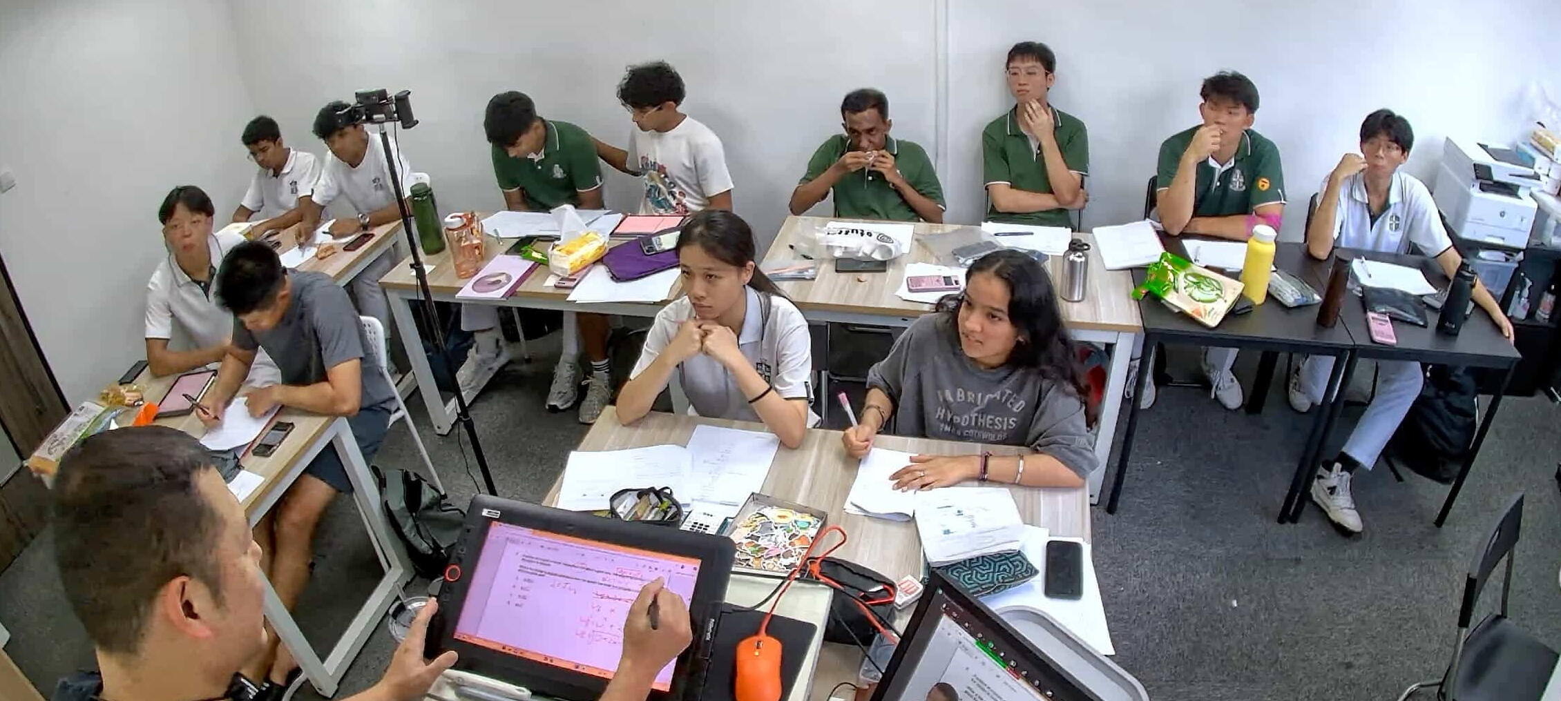 Sam's classroom with SJI students